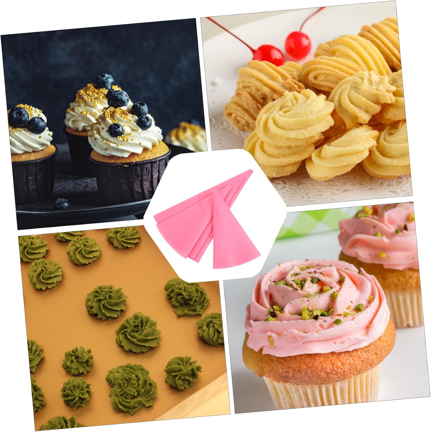 Reusable Pastry Piping Bags 4 Piece EVA Cake Decorating Set for Frosting