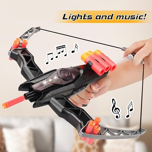 Miniatura 3 de BananMelonBM Juego de arco y flecha para niños, con 18 balas de espuma, juguetes de juego de disparos de arco, para interiores y exteriores para