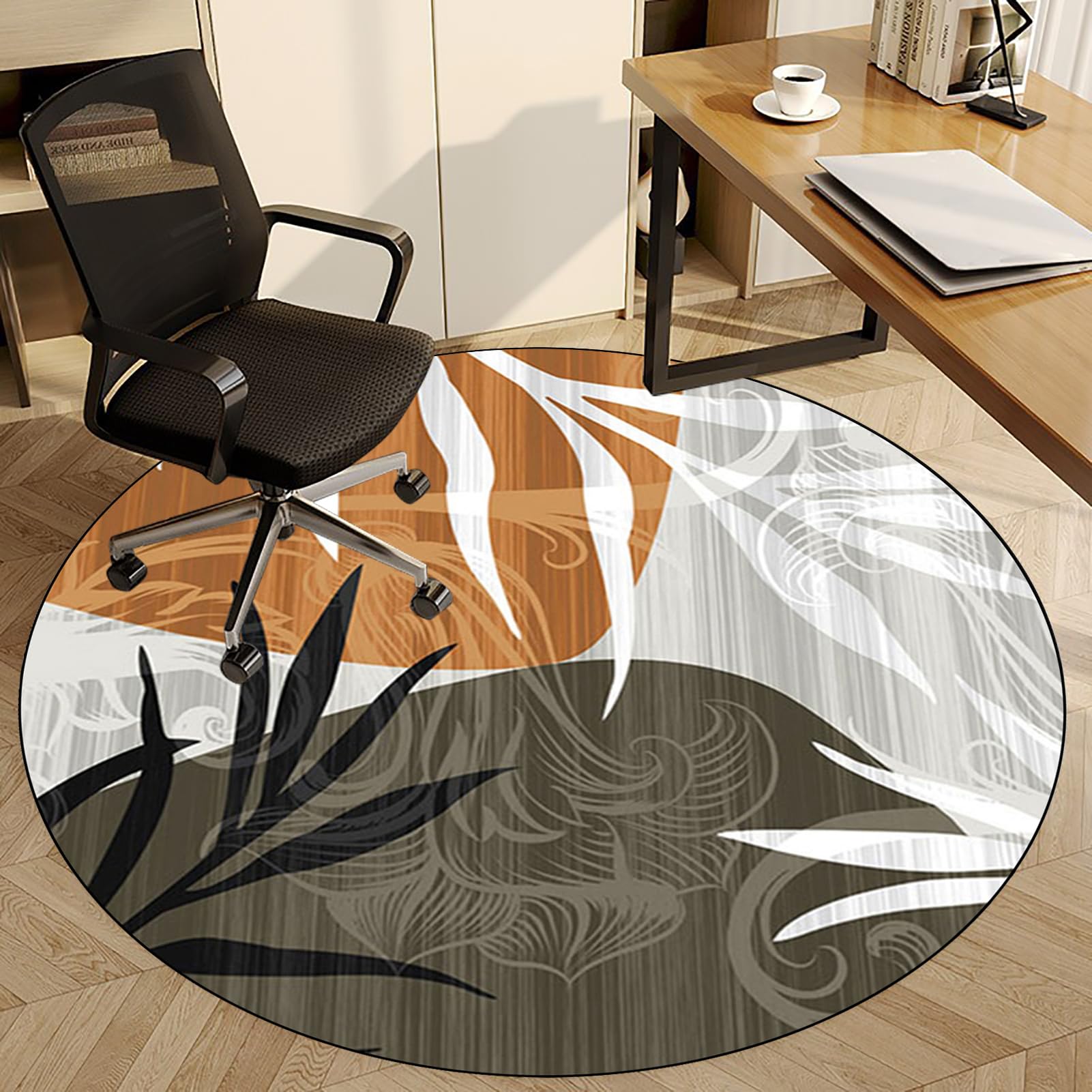 Fzamudng Office Chair Mat for Hard Floors - Round Computer Desk Gaming Chair Mat - Non-Slip Floor Protector for Rolling Chair - Carpet Protector Floor Mat for Laminate, Parquet 70 cm