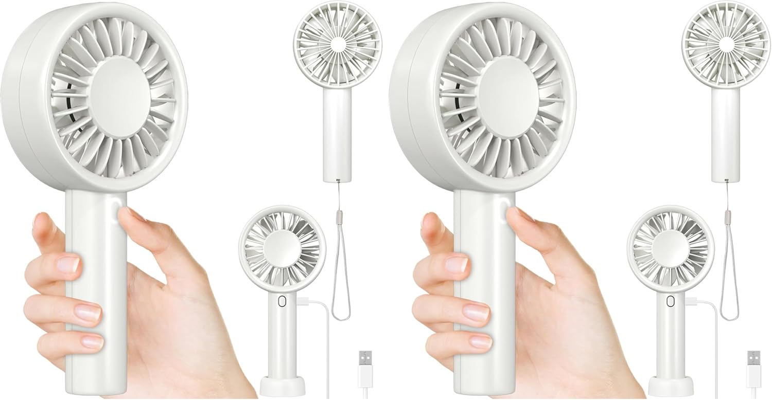 Decute Handheld Turbo Fan Strong Wind Mini Portable Fans, Hand Held USB-C Rechargeable Travel Fan for Indoor Makeup Office Desktop and Outdoor Beach, for Women Girl Men Boy(Purple)