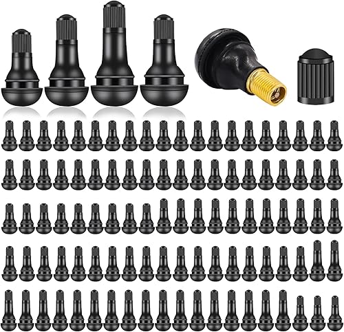 105 vástagos de válvula de neumático TR412, TR413, TR414, TR415 de goma negra para reemplazo de agujeros de llanta sin cámara en neumáticos estándar