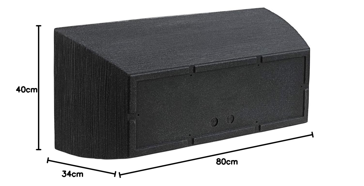 Dehner Blumenkasten Rille, ca. 80 x 40 x 34 cm, Kunststoff, anthrazit