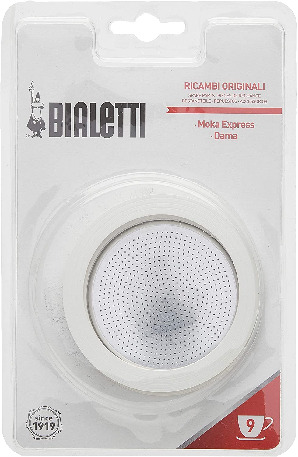 9 Cup Bialetti Replacement Gaskets and Filter For 9 Cup Stovetop