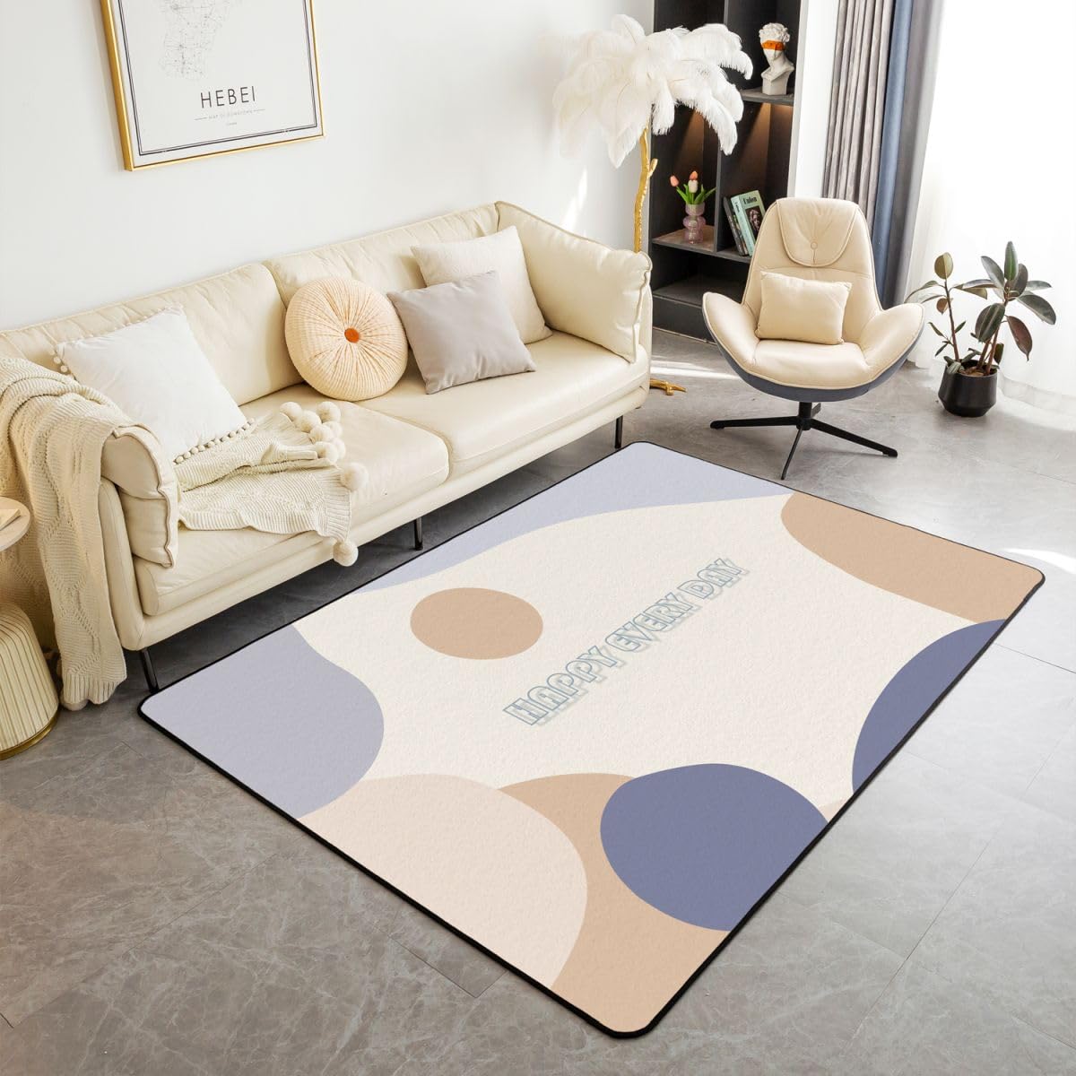 Pastellfarbe Block Geometrisch Wohnzimmer Teppich 150x200cm Niedliche Farbe Block Schlafzimmerbereich Teppich für Jungen Mädchen Inspirierende Zitate Kunstwerk Braun Lila Bodenmatte Heimdekor