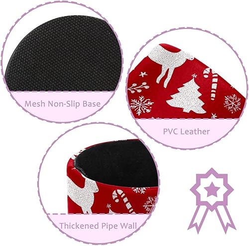 Miniatura 2 de Taza de PVC para escritorio, taza de lápiz roja de Navidad para organizador de bolígrafos de escritorio, soporte para brochas de maquillaje para