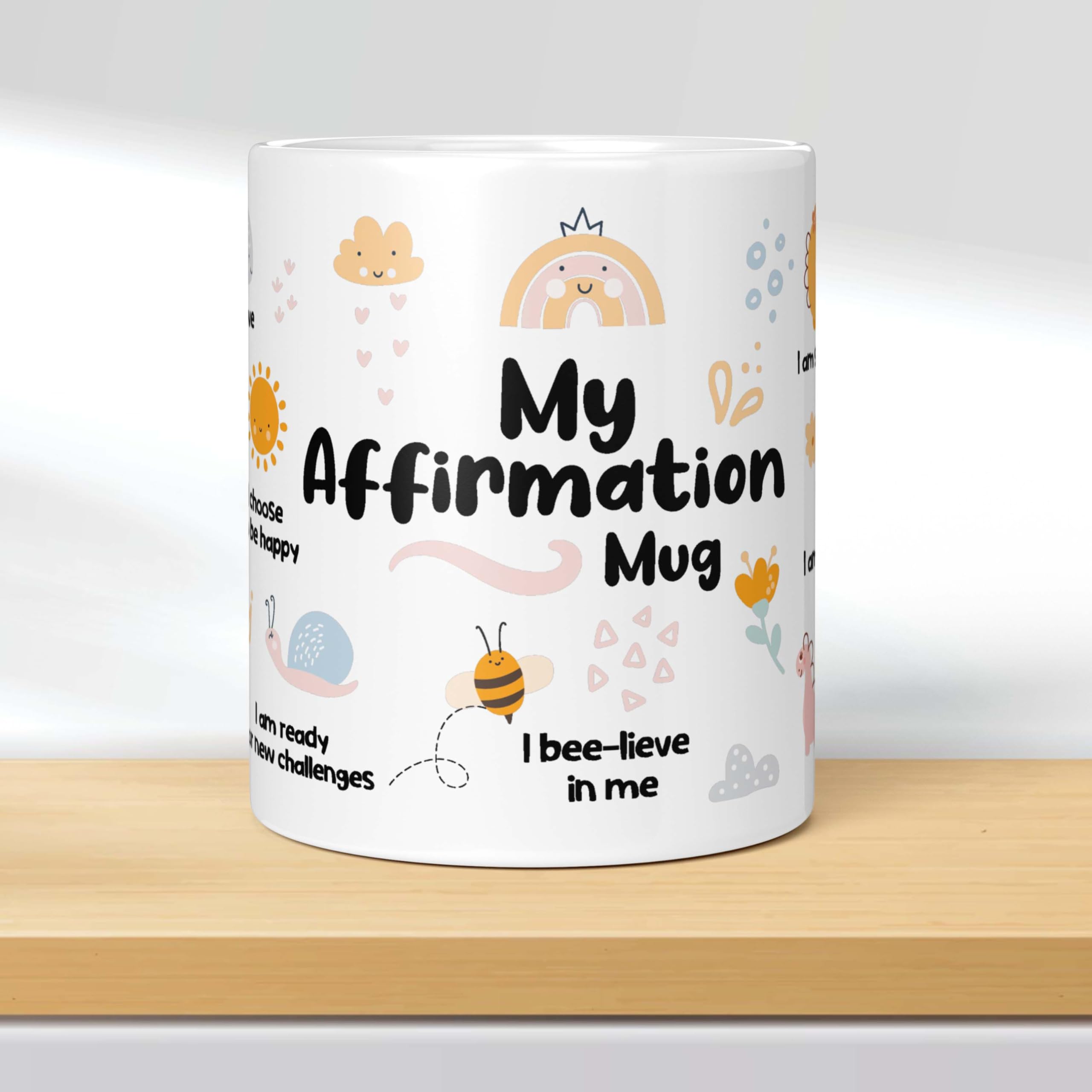 Akipi My Affirmation Mug – 11oz Ceramic Coffee/Tea Cup with Positive Daily Affirmations, Motivational Gift for Positivity & Encouragement, Self-Care & Personal Growth