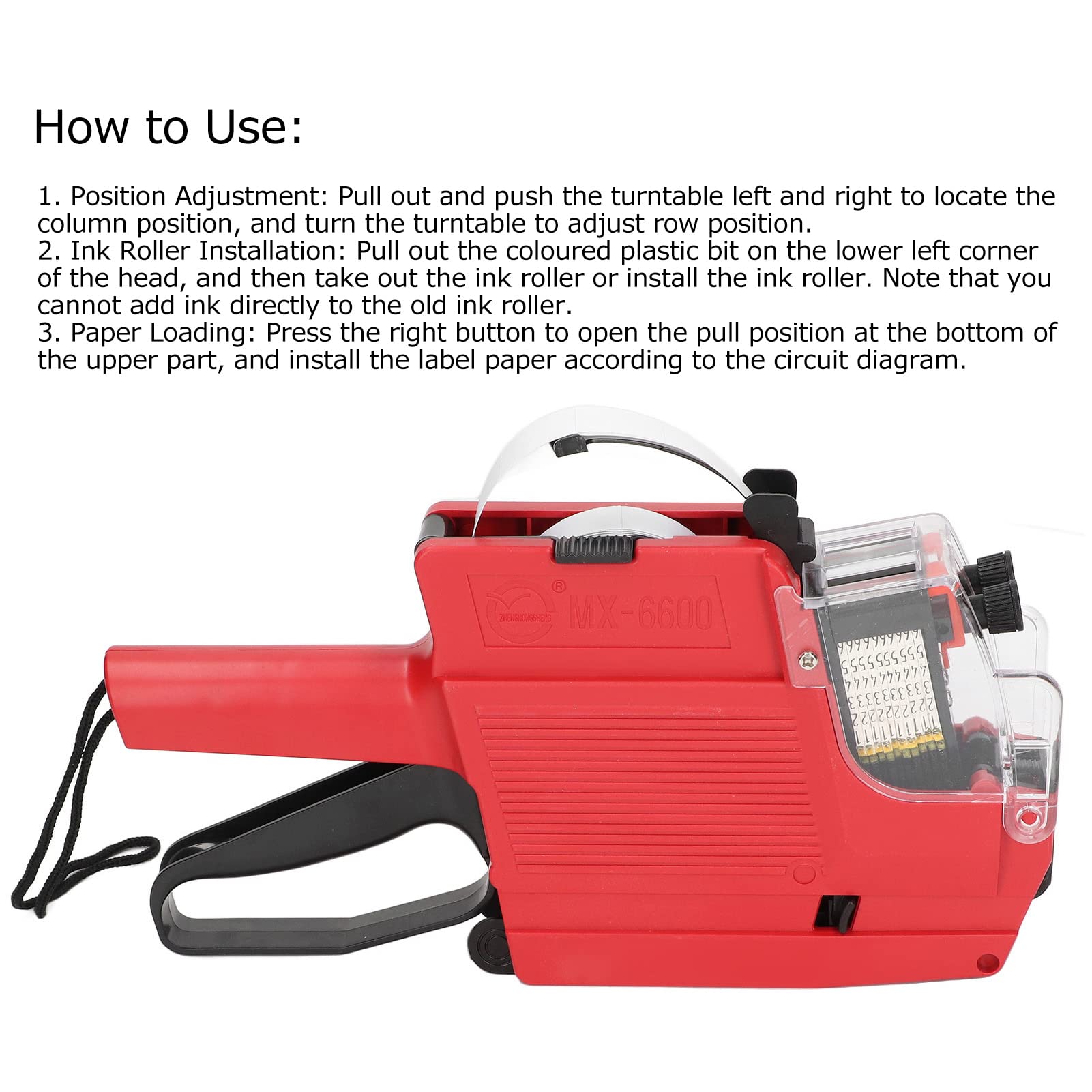 Professional 2-Line 10-Digit Tag Kit with Quick-Change Ink Roller - Image 2
