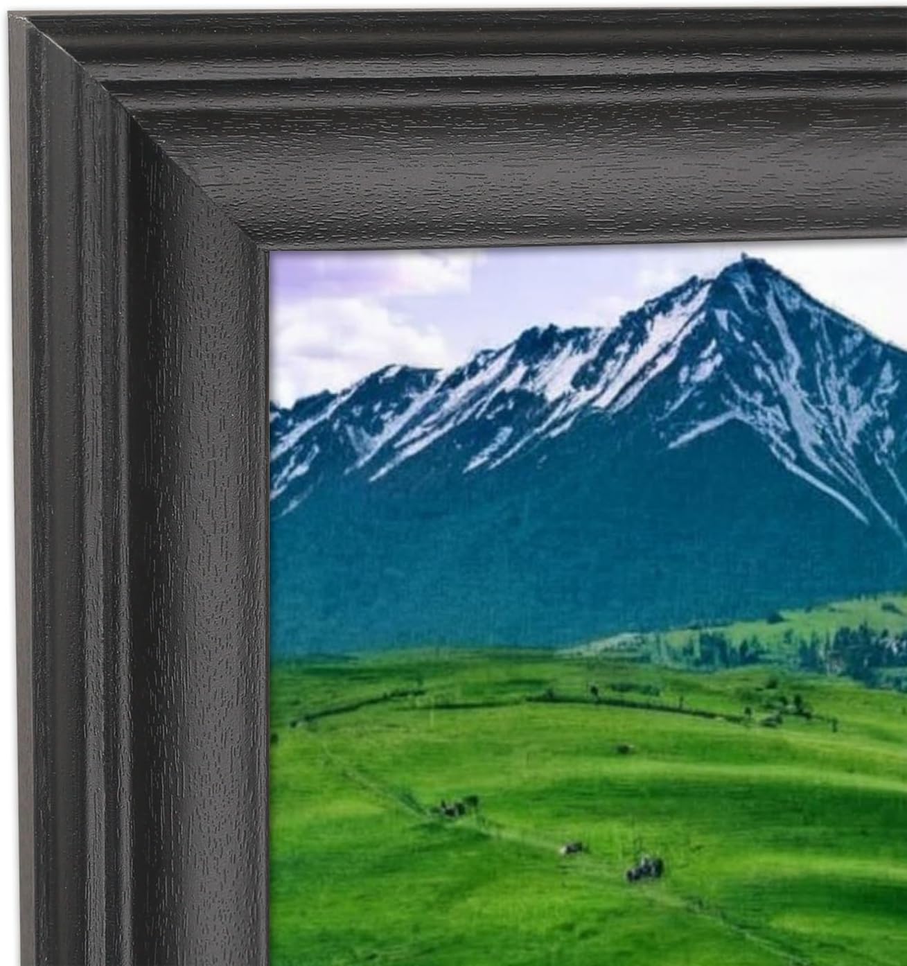 12x26 Picture Frame Solid Wood Black Suitable for Panoramic Photo/Poster/Painting/Puzzle (A23B1226)