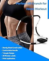 Vista 3 de Ab Machine Exercise Equipment, Portable Sit up Machine for Core Strength, Study Ab Crunch Machine, Ab Roller for Abdominal Workout Exerciser & Blanco