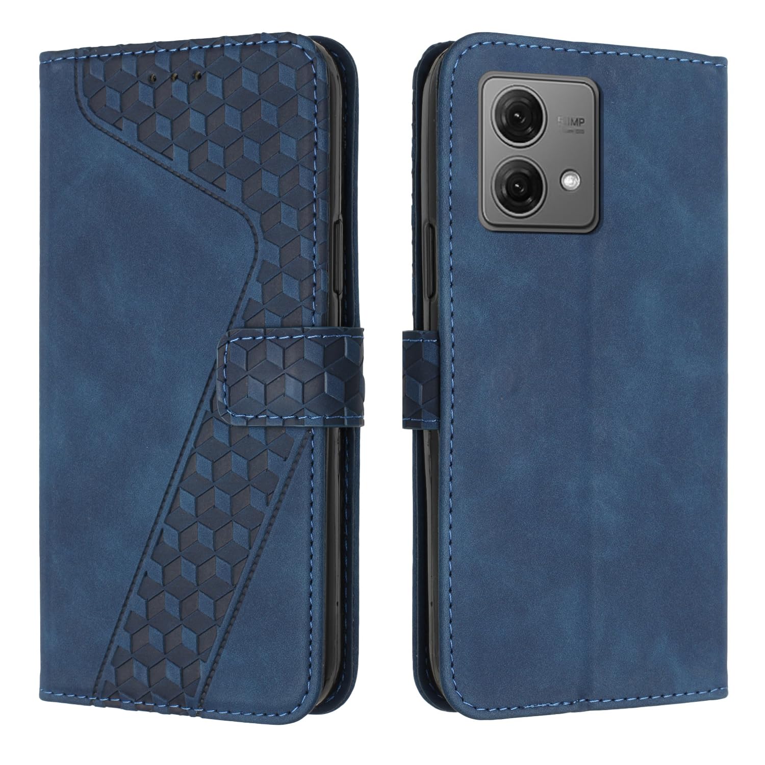 Compatible With Motorola Moto Edge 40 Neo Case,Wallet Case PU Leather with Card holder Slots Magnetic Shockproof Protect Flip Cover Bookstyle Phone Cases Cover for Moto Edge 40 Neo (Blue)