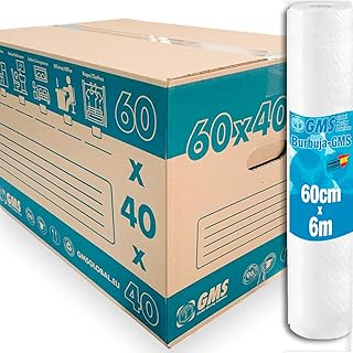 10 Cajas de Cartón Mudanza 60x40x40cm 96 Litros + Burbuja 6x0,6m. Ultra resistentes. Mudanzas y Almac...