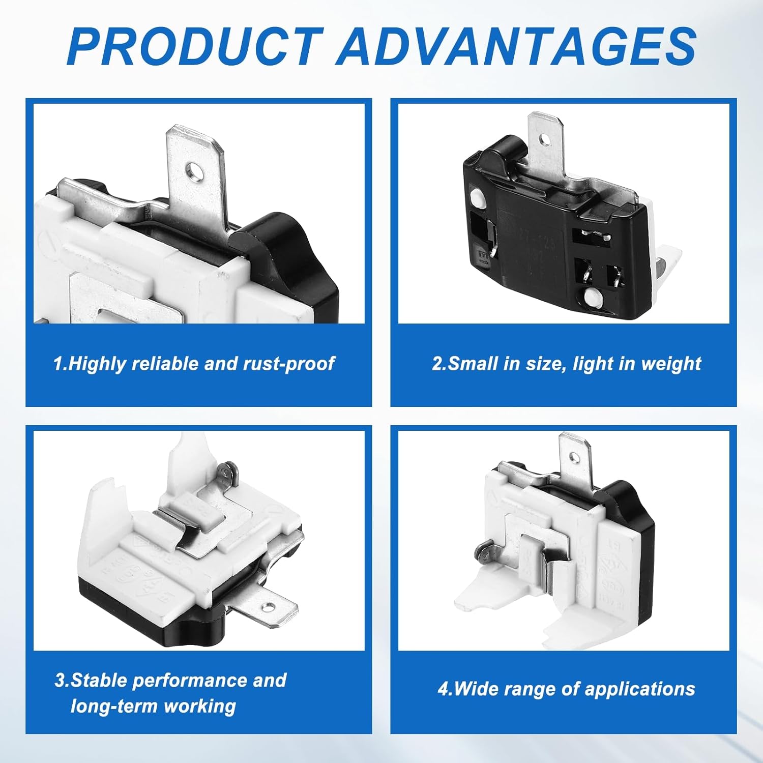 MECCANIXITY 3 Set PTC Refrigerator Starter Relay 4.7 Ohm 2 Pin and 1/5HP Freezer Overload Protector for Fridge Cooler Compressor