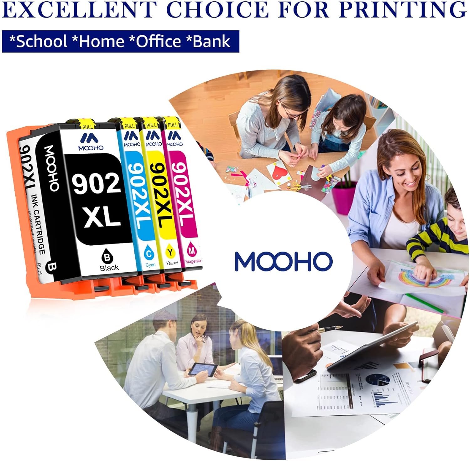 902XL Remanufactured Ink Cartridge Replacement for HP 902 XL 902XL Combo Pack to use with HP Officejet Pro 6978 6968 6962 6958 6970 6960 6950 6954 6975 Printer (4 High Yield Packs) : Office Products