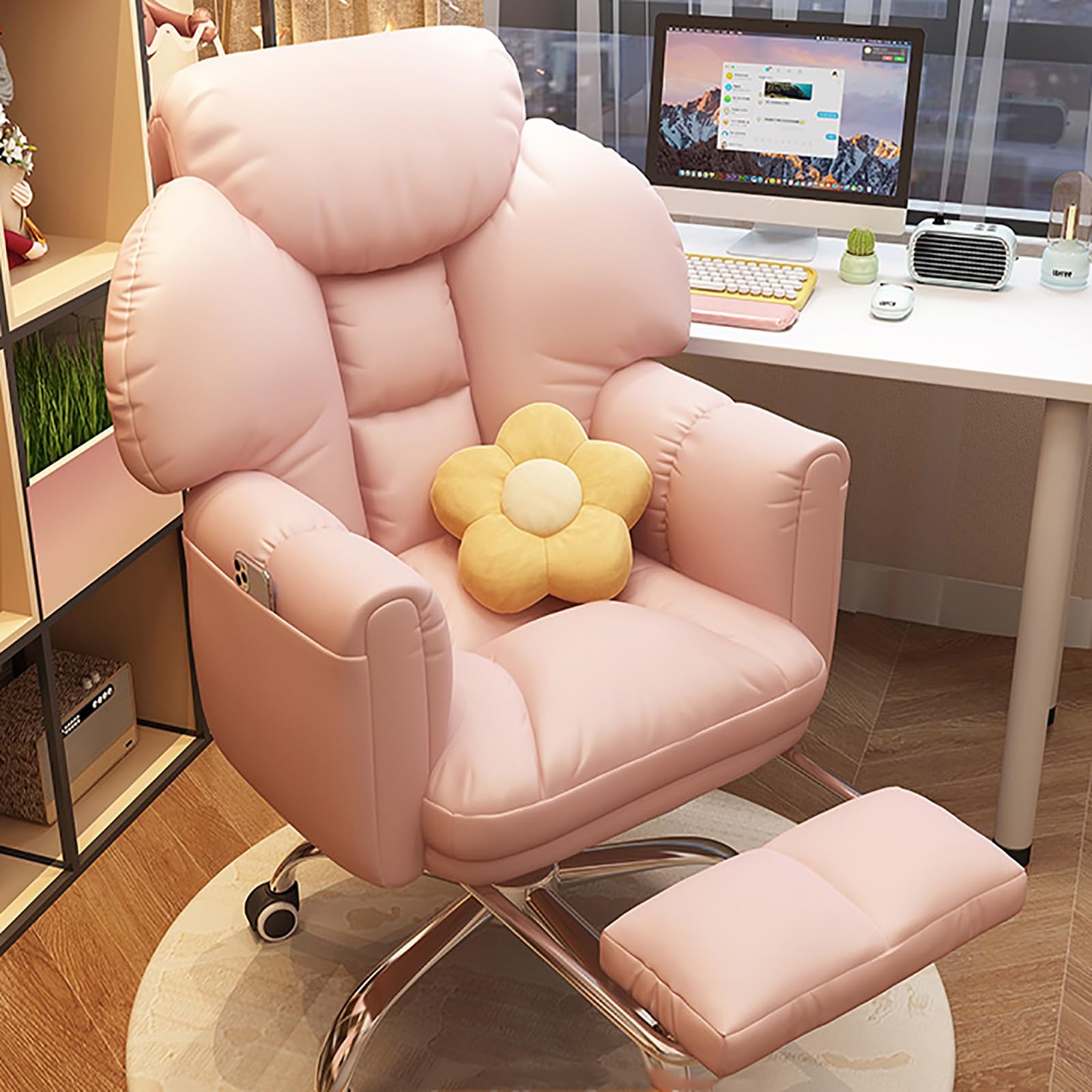 Ergonomic Chairs Office Chair Computer Chair Swivel Work Chair ChairDesk with Foot Rest Height Adjustable Comfortable (Color : B)