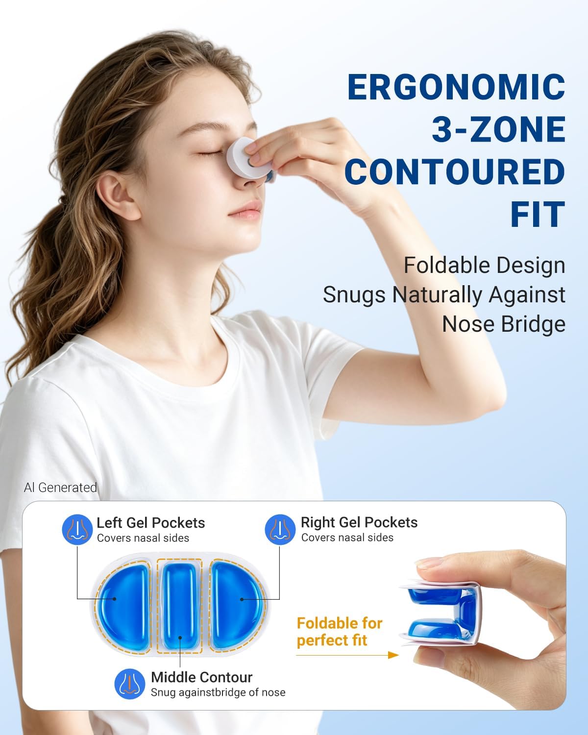 CoolBloom 2PC Nose Ice Pack, Nose Bridge Gel Pack for Kids Adults First Aid