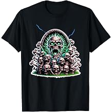 Glowing Skull Horde Dark Gothic Skeleton Horror T-Shirt