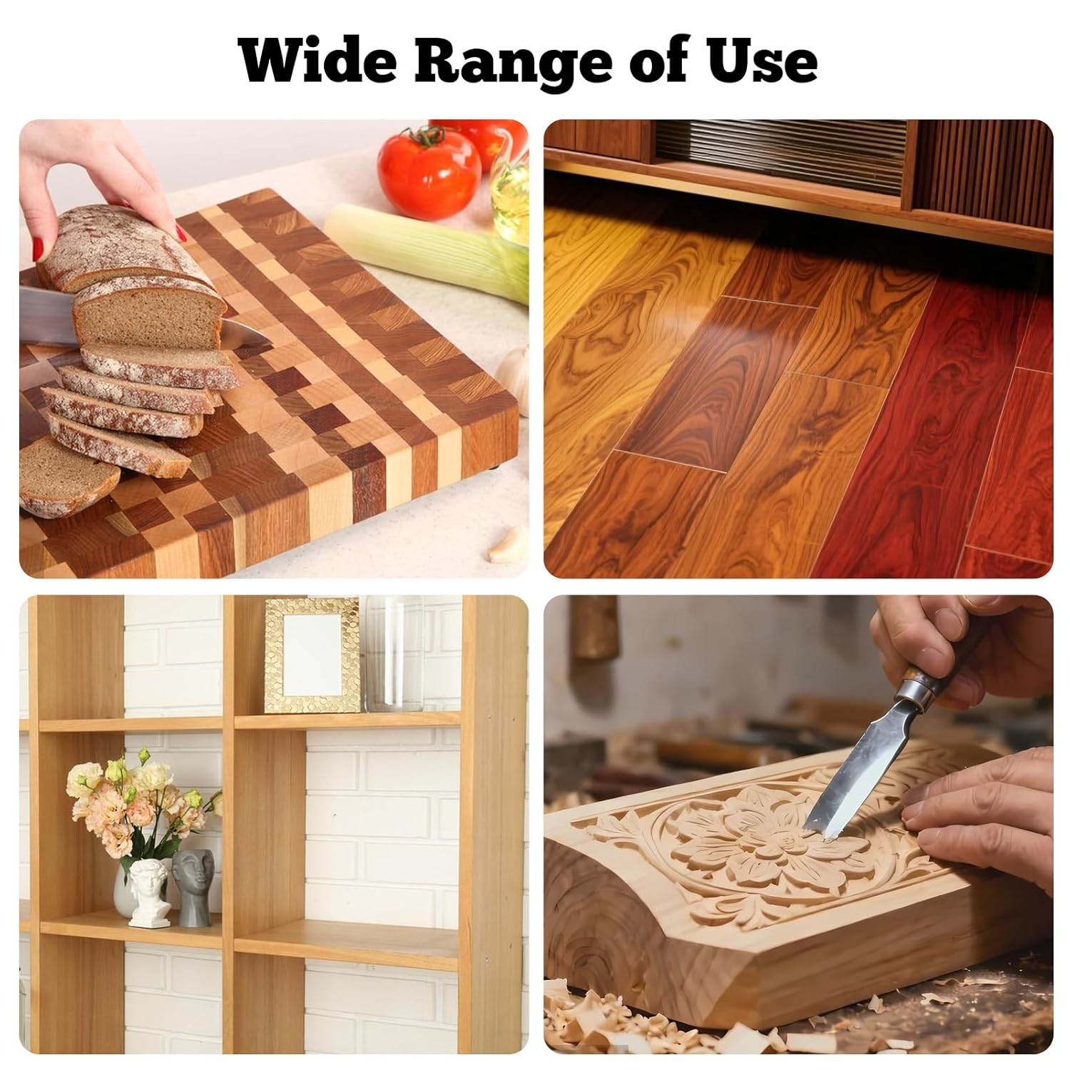 8 Pack Exotic Hardwood Kit with Purpleheart, Zebrawood, Padauk, Okoume Wood for Woodworking Cutting Boards Processing Wood Carving DIY Projects, 3/4"x 2" x 18"