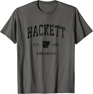 Hackett Arkansas AR Vintage Athletic Black Sports Design T-Shirt