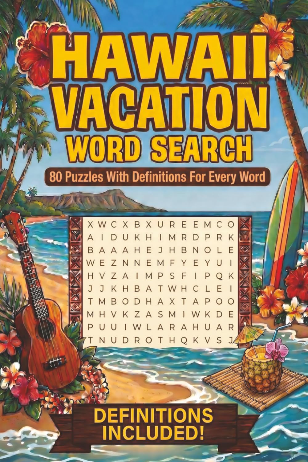 Hawaii Vacation Word Search: 80 Travel Friendly Word Find Puzzles with Hawaiian Words & Definitions for Teens and Adults