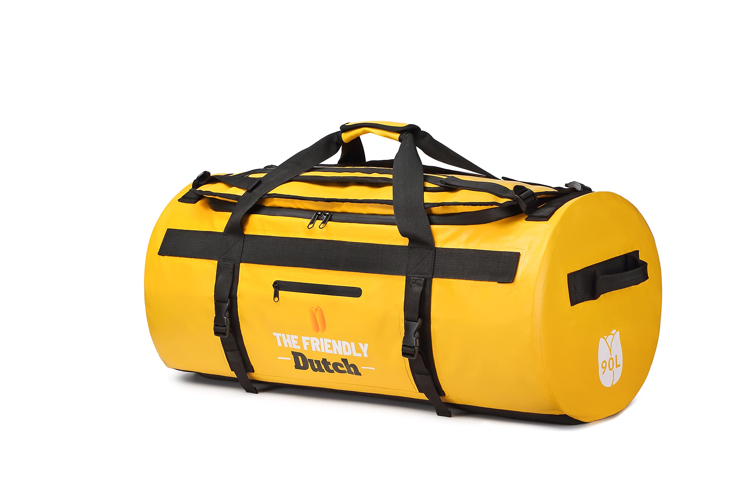 Torba sportowa duża 90L Duffle Bag pomarańczowa - torba sportowa wodoodporna męska marynarka również w kolorach czarnym i niebieskim. Możesz używać tego worka marynarskiego jako torby podróżnej lub plecaka., Gelb