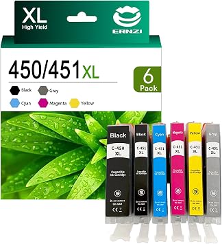 PGI-450XL CLI-451XL Ink Cartridge Compatible for Canon PGI-450 CLI-451 Ink Cartridges Work for Canon Pixma MG5440 MG5540 MG5640 MG6340 MG6440 MG6640 MG7140 Printers