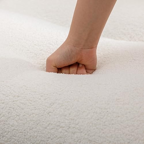 Miniatura 6 de Comfy Modern - Silla decorativa con cojín grueso, Cloud Boucle, silla de lectura con reposabrazos suaves y marco de metal para dormitorio, rincón de