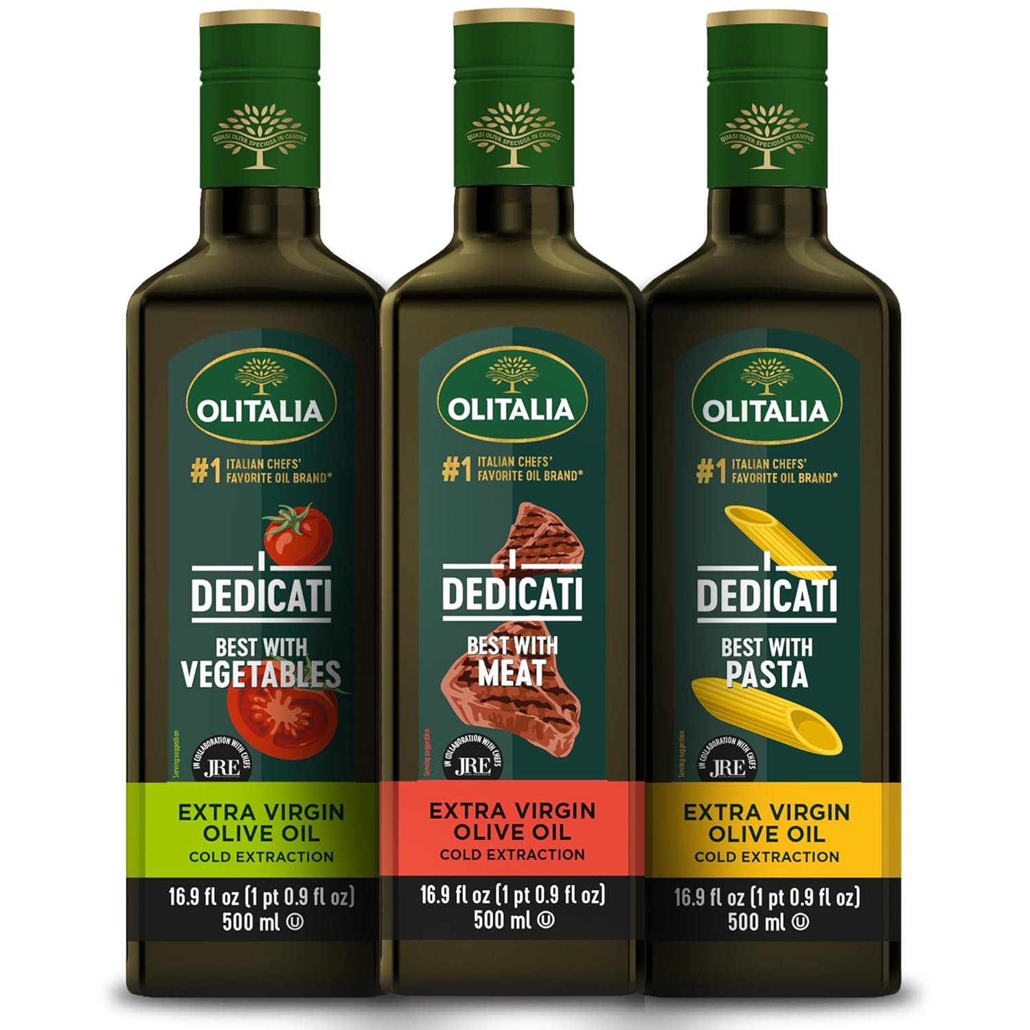 Olitalia Extra Virgin Olive Oil Meat, Pasta and Vegetables Flavor Booster (3 Pack