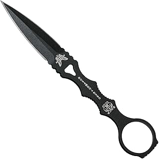 Benchmade - SOCP Dagger 176 with Black Sheath, Skelentonized Dagger, Plain Edge, Coated Finish, Black Handle