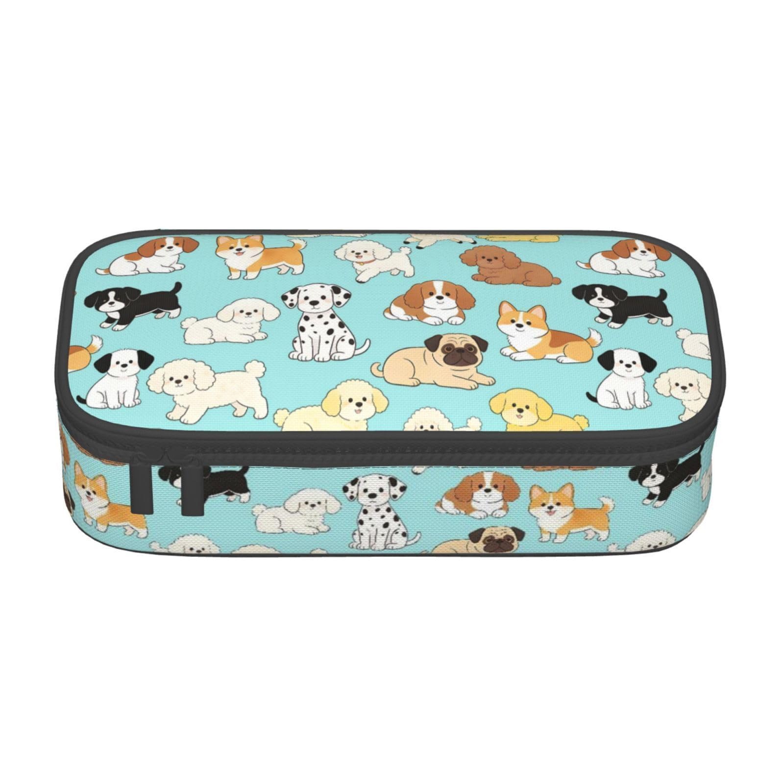 GardEssere Cute Dogs Large Pencil Case with Zipper Big Capacity Pencil Box Pouch Compartments Stationery Bag for Kids Teens School Office Supplies for Girls Boys — image 1