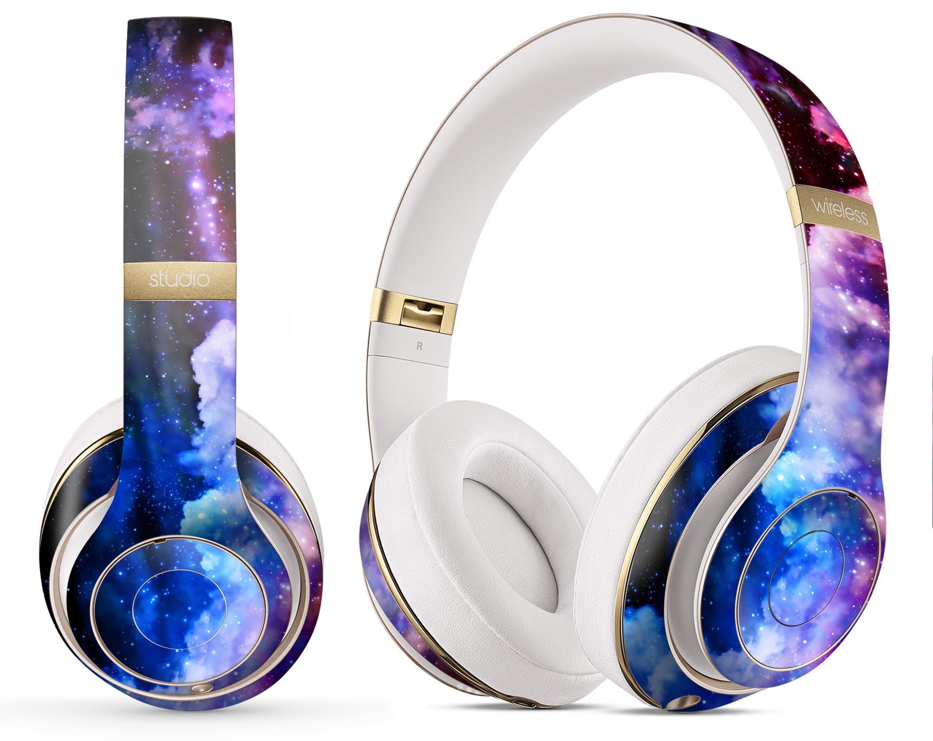 DesignSkinz - Compatible with Beats Studio 2 Remastered - Skin Decal Protective Scratch Resistant Vinyl Wrap - Purple Blue and Pink Cloud Galaxy