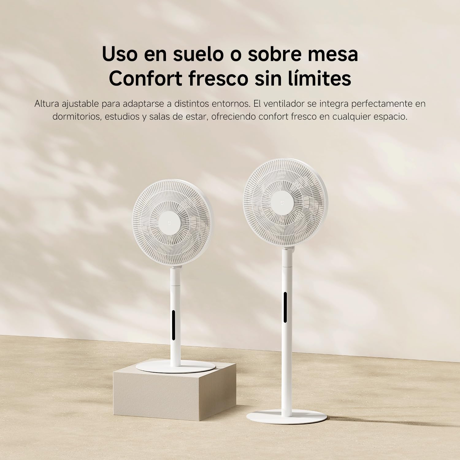 XIAOMI Smart Standing Fan Pro Slim, Ventilador DC Silencioso con Mando | Ventilador inteligente DC con 8 modos, 100 velocidades por App. Ventilador de suelo y mesa con USB-C y estuche para camping.