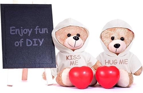 Miniatura 3 de Litherr S 48 piezas de ropa de oso de peluche a granel camisas de sublimación para animales de peluche en blanco, camisetas clásicas de oso con