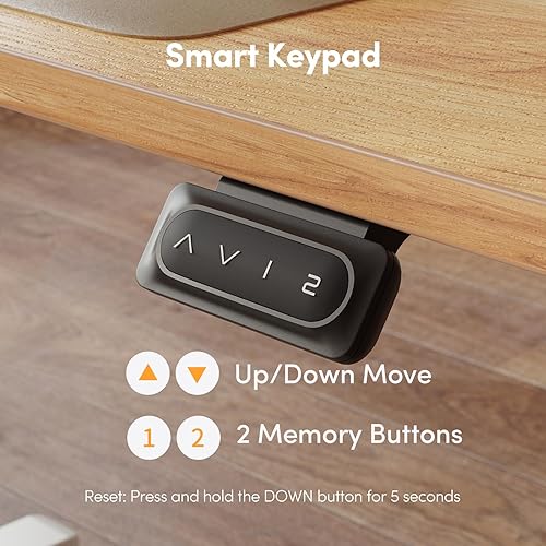 Miniatura 7 de FAMISKY Escritorio de pie ajustable en altura, mesa eléctrica de oficina en casa de 60 x 24 pulgadas, estación de trabajo para computadora con