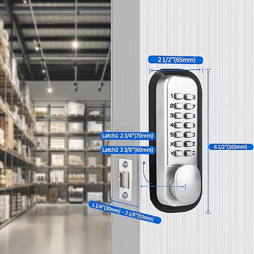 Miniatura 5 de MUTEX MX920 - Cerradura mecánica de combinación de 14 teclas con teclado doble, seguridad de entrada sin llave para puertas del hogar, vallas,