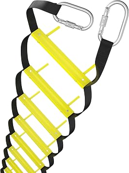 Fire Escape Ladder 3-Story 25ft | Rope Ladder Fire Escape for Homes 3rd Floor | Portable, Foldable & Compact | Emergency Ladders Suitable for Balcony | Hanging Ladders | Life Saving Tool - Certified