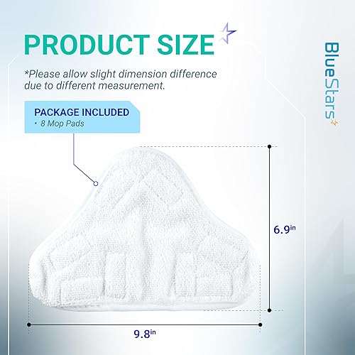 Vista 11 de BlueStars Paquete de 10 almohadillas de microfibra H2OX5 de repuesto para trapeador de vapor – Compatible con mopa de vapor H2O H20 X5 – Lavable