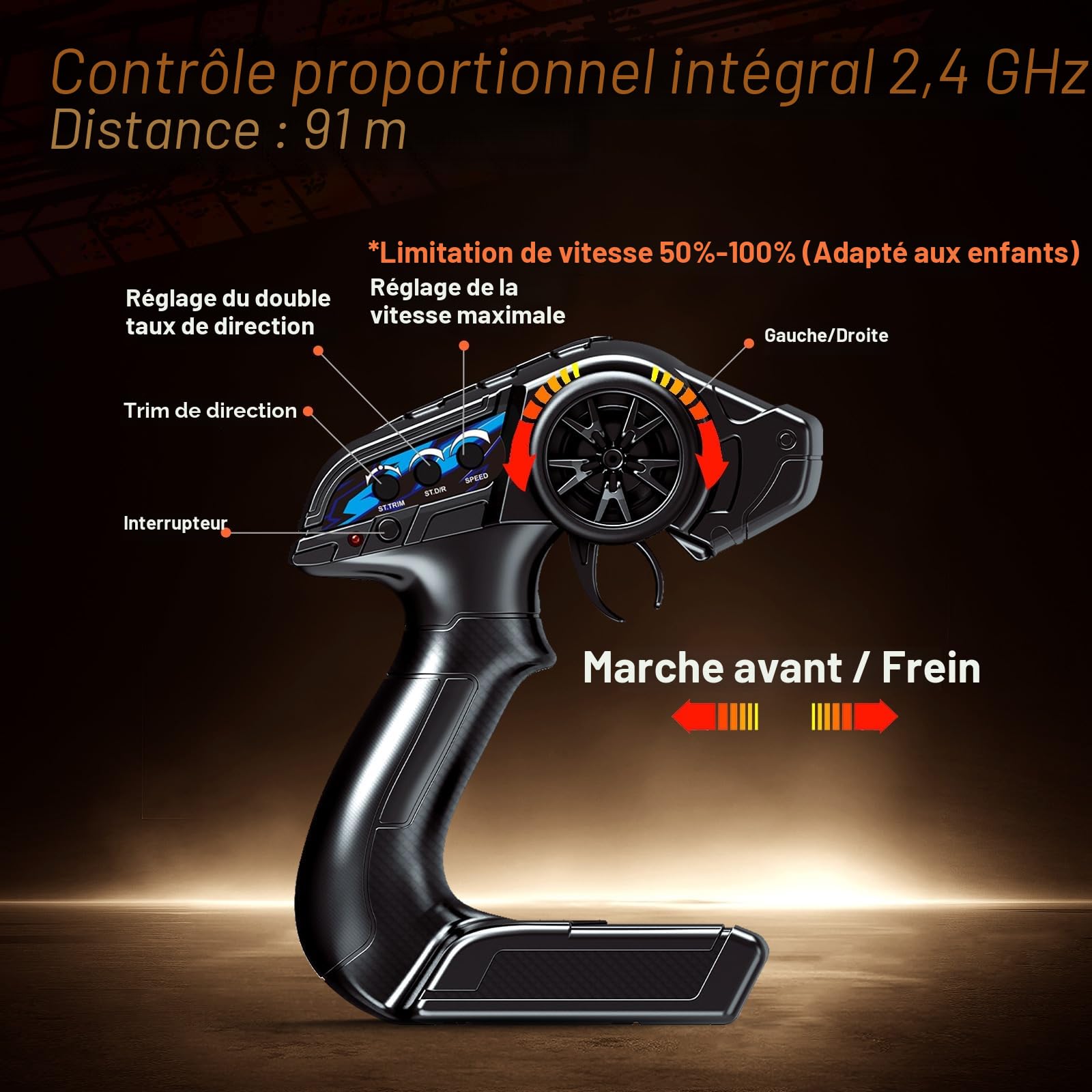 Voiture Télécommandée Adulte Brushless 1:14, 4x4 Tout Terrain 70 km/h avec Amortisseurs à Huile, Voiture RC Haute Vitesse avec 2 Batteries 3S LiPo 1200 mAh et Émetteur 2.4GHz
