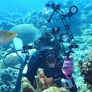 CALANDIS Adjustable Camera Underwater Extension Arm Accessories Waterproof Red