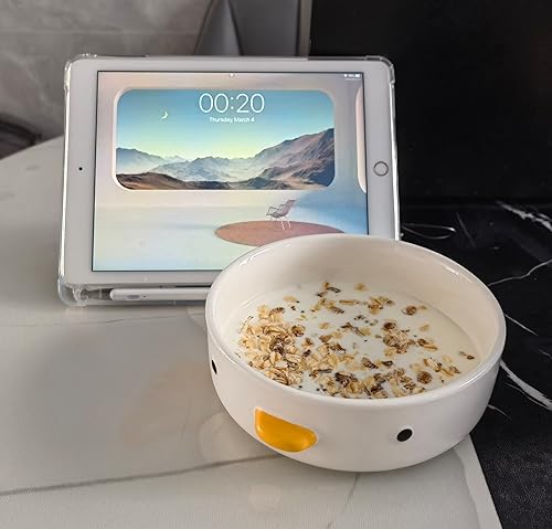 Miniatura 5 de PURROOM Cuenco de ensalada gracioso y bonito de pato de 6'' de diámetro, cuenco de cerámica con esmalte hecho a mano y parte inferior plana, seguro