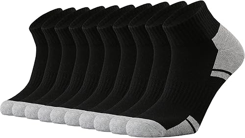 Ortis Calcetines de corte bajo para hombre, cojín de algodón, absorbe la humedad, malla ventilada, entrenamiento para correr