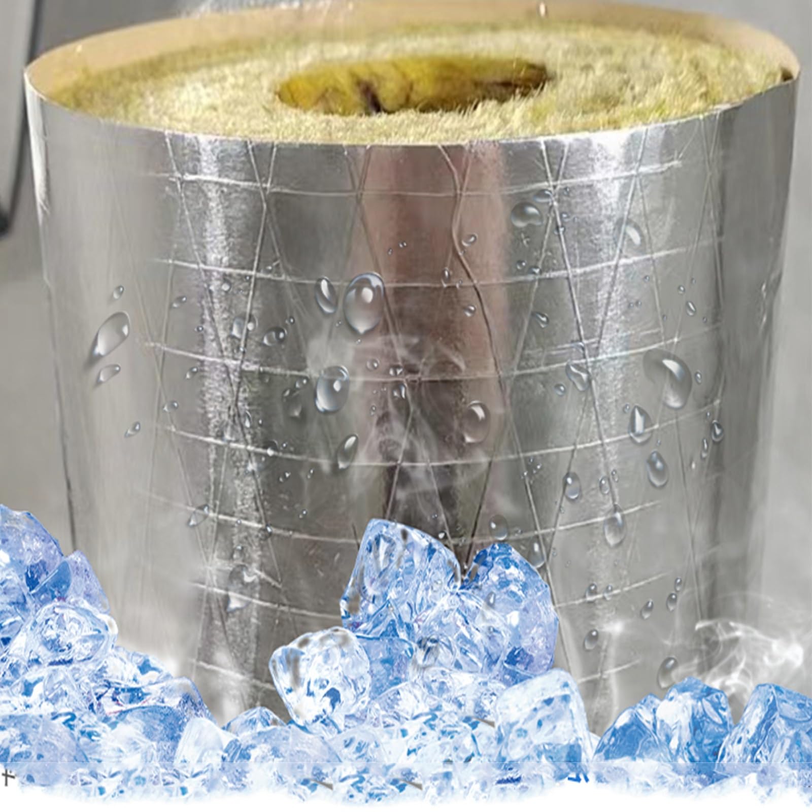Steinwolle - Isolamento per tubi con guaina protettiva, tubo di isolamento termico HVAC, lunghezza 1 m, adatto per tubi di riscaldamento, varie dimensioni (27 mm, 30 mm)