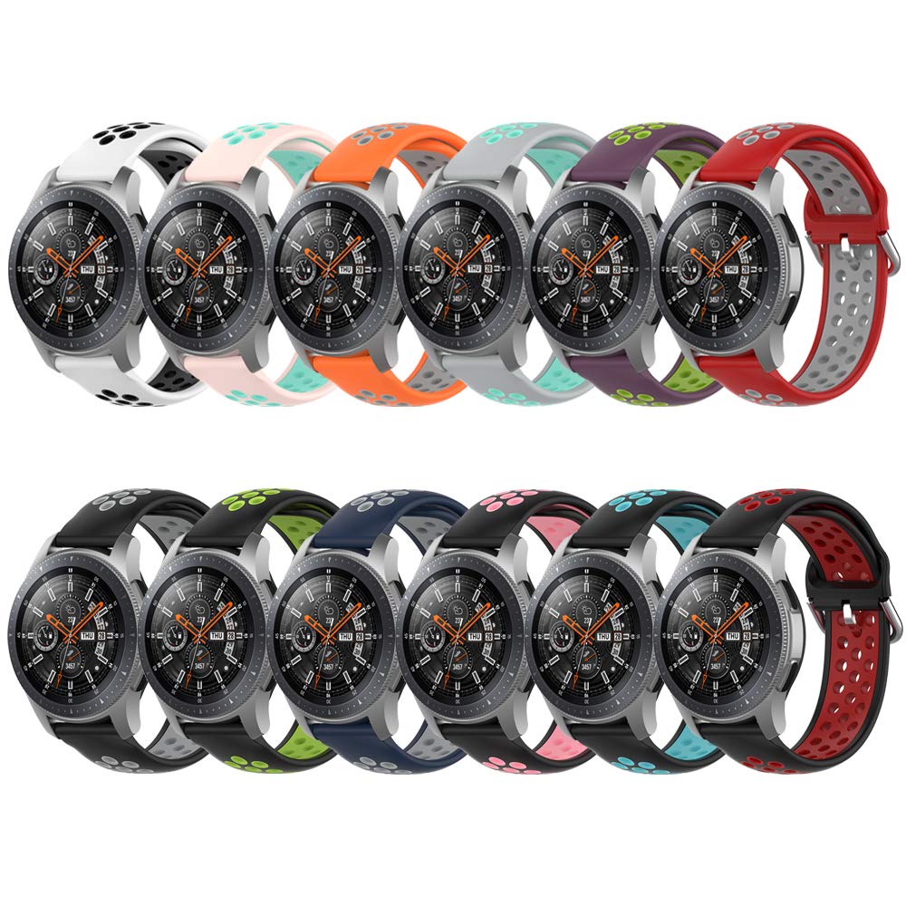 Oddychający pasek do Galaxy Watch 3 45 mm, 22 mm, miękki silikonowy zapasowy pasek sportowy do Samsung Galaxy Watch 46 mm/Gear S3 Frontier / Gear S3 Classic (bez trackera)