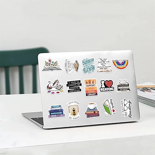 Vista 12 de 100 calcomanías para libros, calcomanías de lectura, calcomanías de libro para botellas de agua, accesorios de libros, ofertas de biblioteca