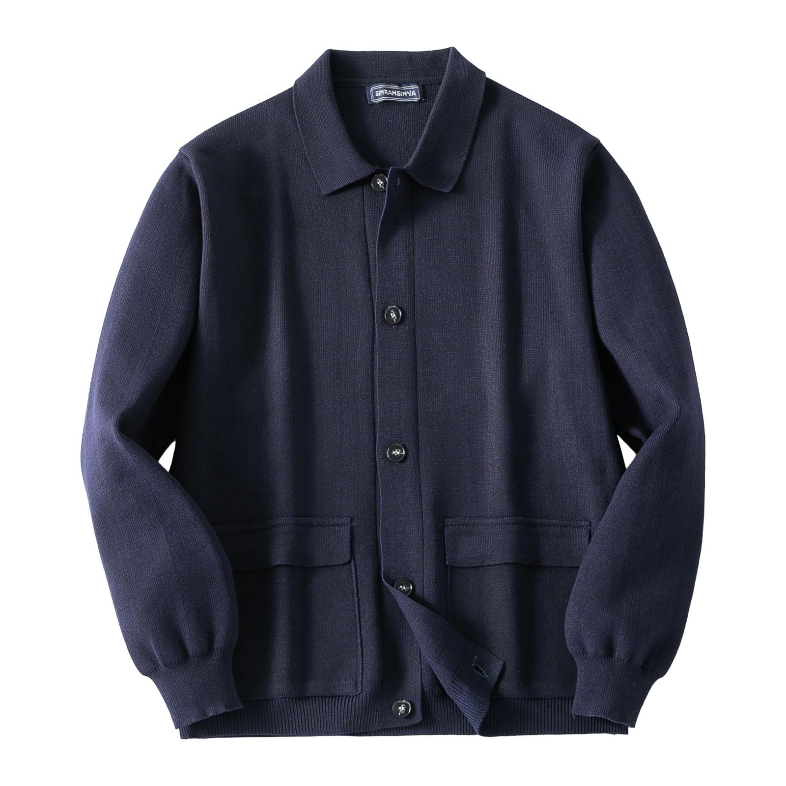 Cardigan Punto Botones Hombre, Chaqueta Punto Hombre con Cuello En V Forrado con Botones De Punto Grueso Chaqueta De Transición Cálida Rebecas con Botones Y Bolsillos para Exterior El Ocio