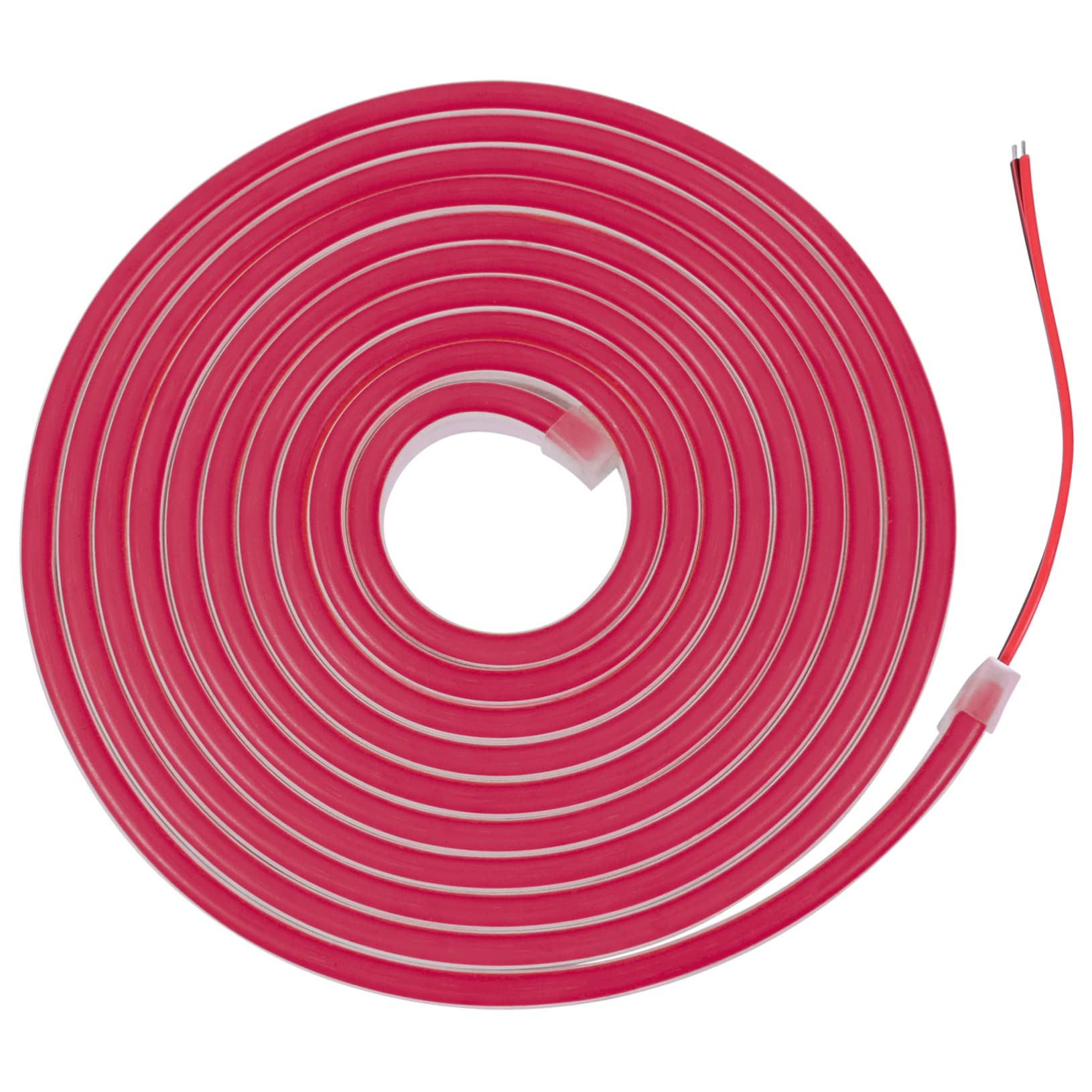 Coiled ORFOFE LED Neon Light Strip, red in color, showing its total length of 118.1 inches (300 cm).
