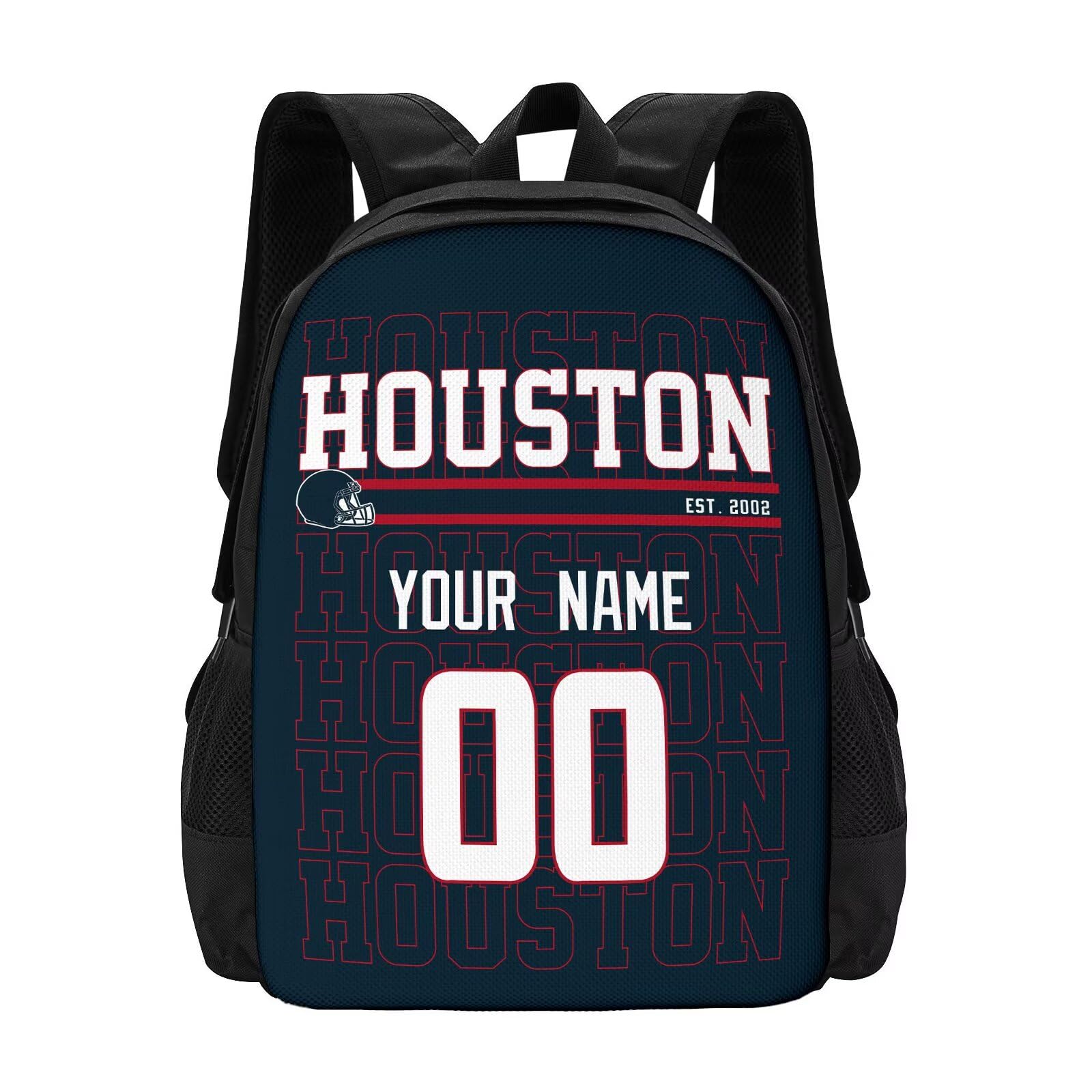 ANTKING Houston Backpack Custom Name Number School Backpack for Kids Boy Youth Men Gifts