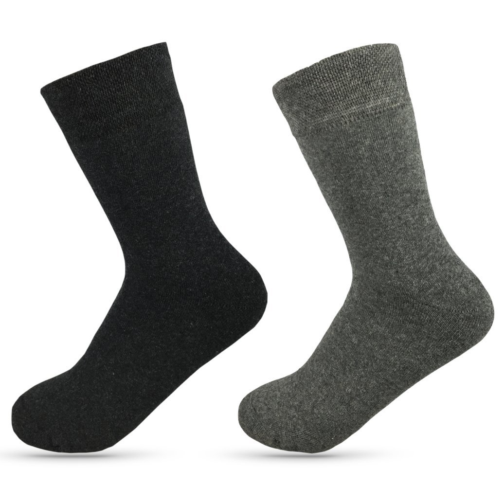 EveryHead Happy Bavaria 4 Pairs Of Extra Thermal Socks Ladies Winter Thermo Women'S Warm Terry Women Work Cotton Without Elastic Waistband (Grey, 3942)