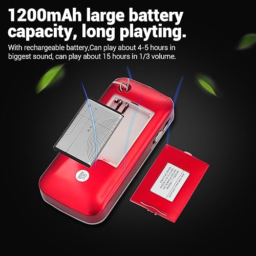 Miniatura 6 de Radios pequeñas portátil AM FM Soporte de radio con batería Disco flash USBtarjeta micro SD Reproducción de MP3 Ranura para tarjeta TF Botones