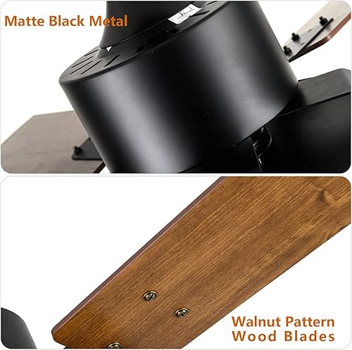 Miniatura 5 de Simple Deluxe Ventiladores de techo de 44 pulgadas con luces y control remoto, ventiladores de techo para exteriores para patios con luz, ventilador