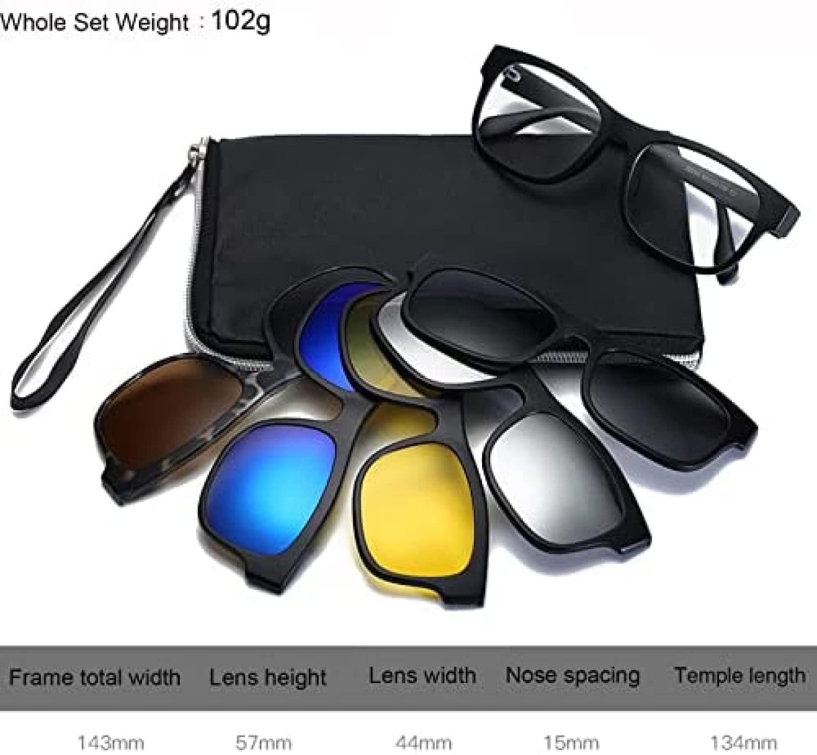 Magnetic Sunglasses, Polarized Sunglasses, Clip-on Sunglasses 5pcs